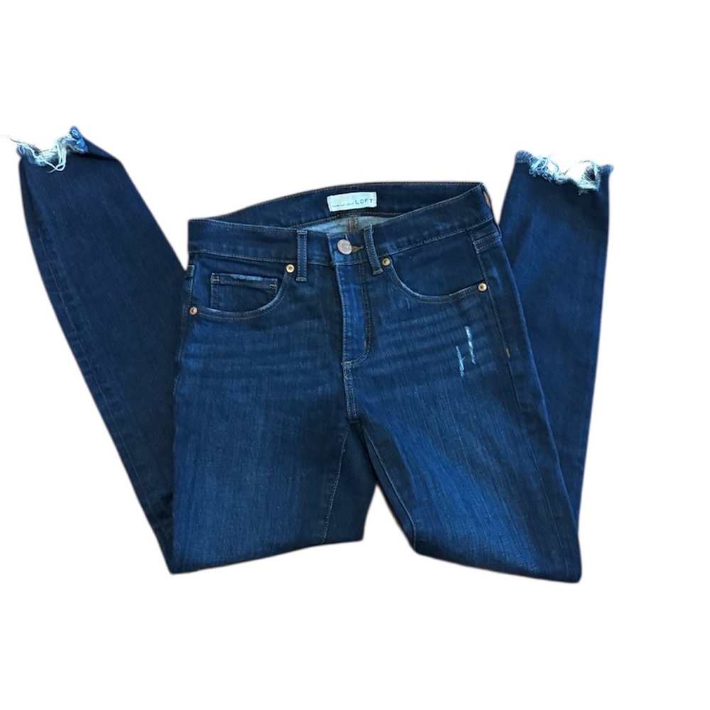 LOFT Dark Blue Skinny Ankle Jeans 25